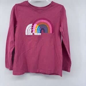 Girls' Graphic Long Sleeve T-shirt Rainbow Rose - Cute Top for Kids